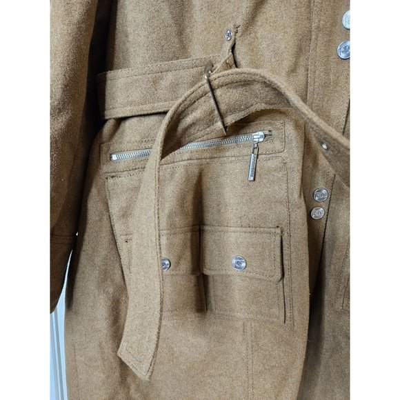 Rocawear Trench Retro Hip Hop 90s Hooded trench Coat Size 2XL Wool Blend Womens - Picture 15 of 16